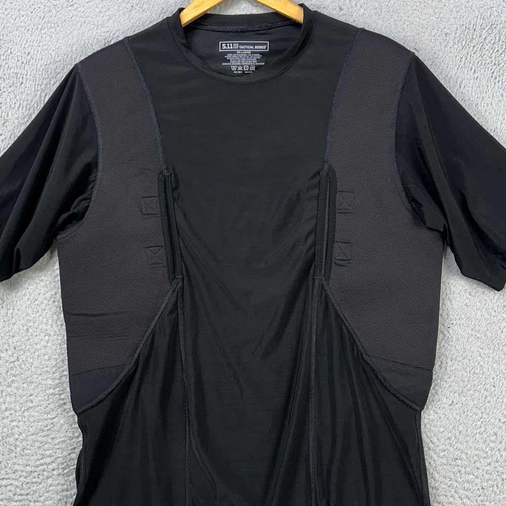 5.11 Tactical Men Concealed Carry T-Shirt 2XL Black Short Sleeve Tee Stretch